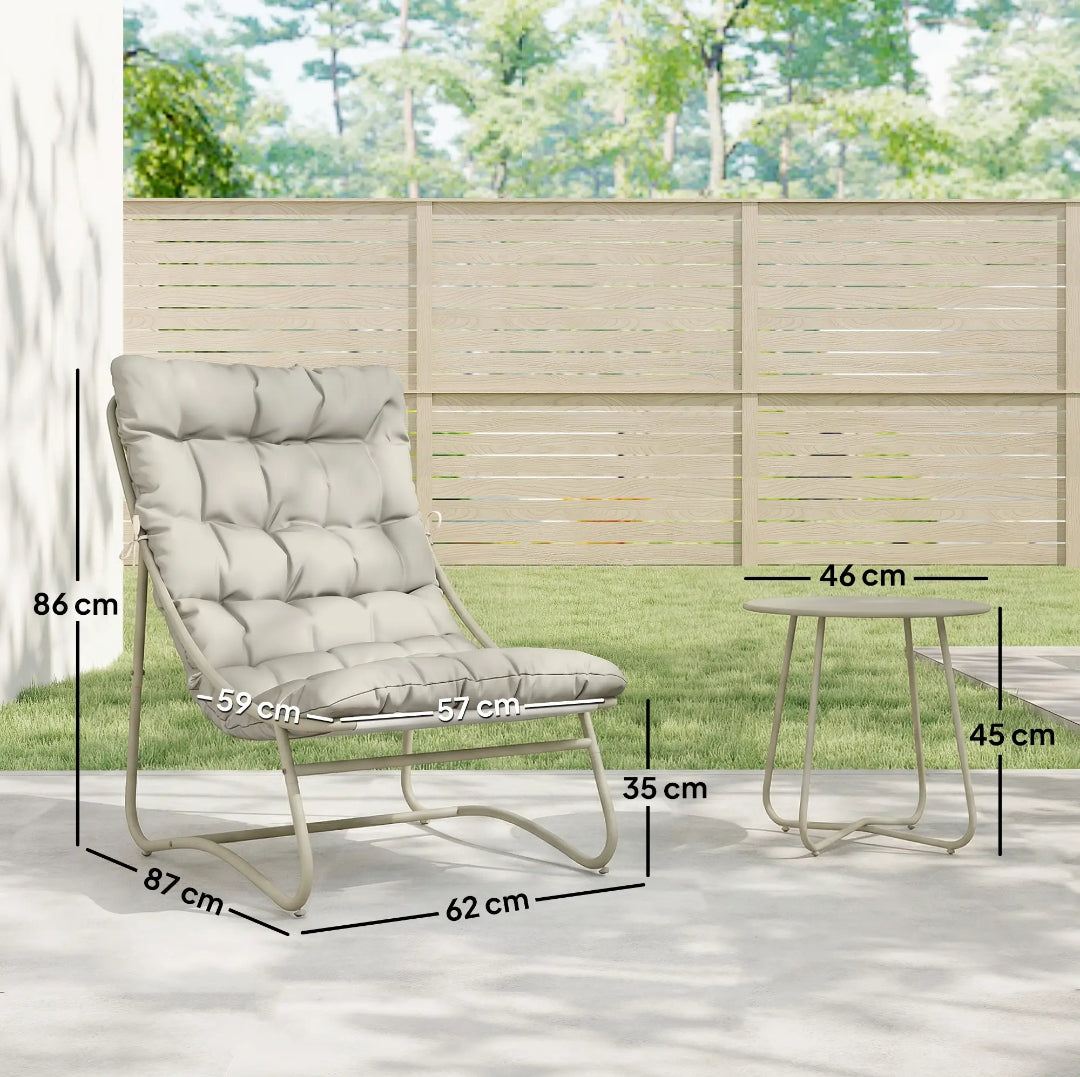 Conjunto Bistró de Jardín con 2 Sillas Lounge y Mesa | MooM Decó