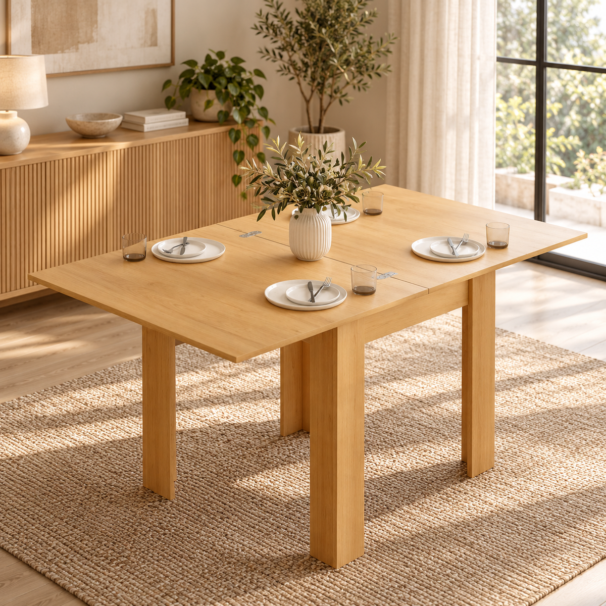 Mesa de Comedor Extensible 70-140 cm Madera Natural | MooM Decó