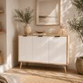 Aparador Buffet Blanco y Madera con 3 Puertas | MooM Decó