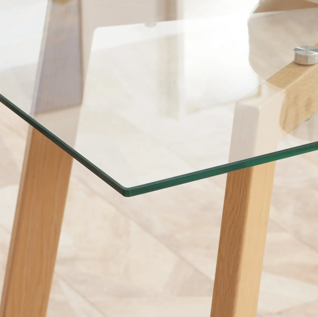 Mesa de Comedor de Cristal Templado 120 cm para 4 Personas | MooM Decó