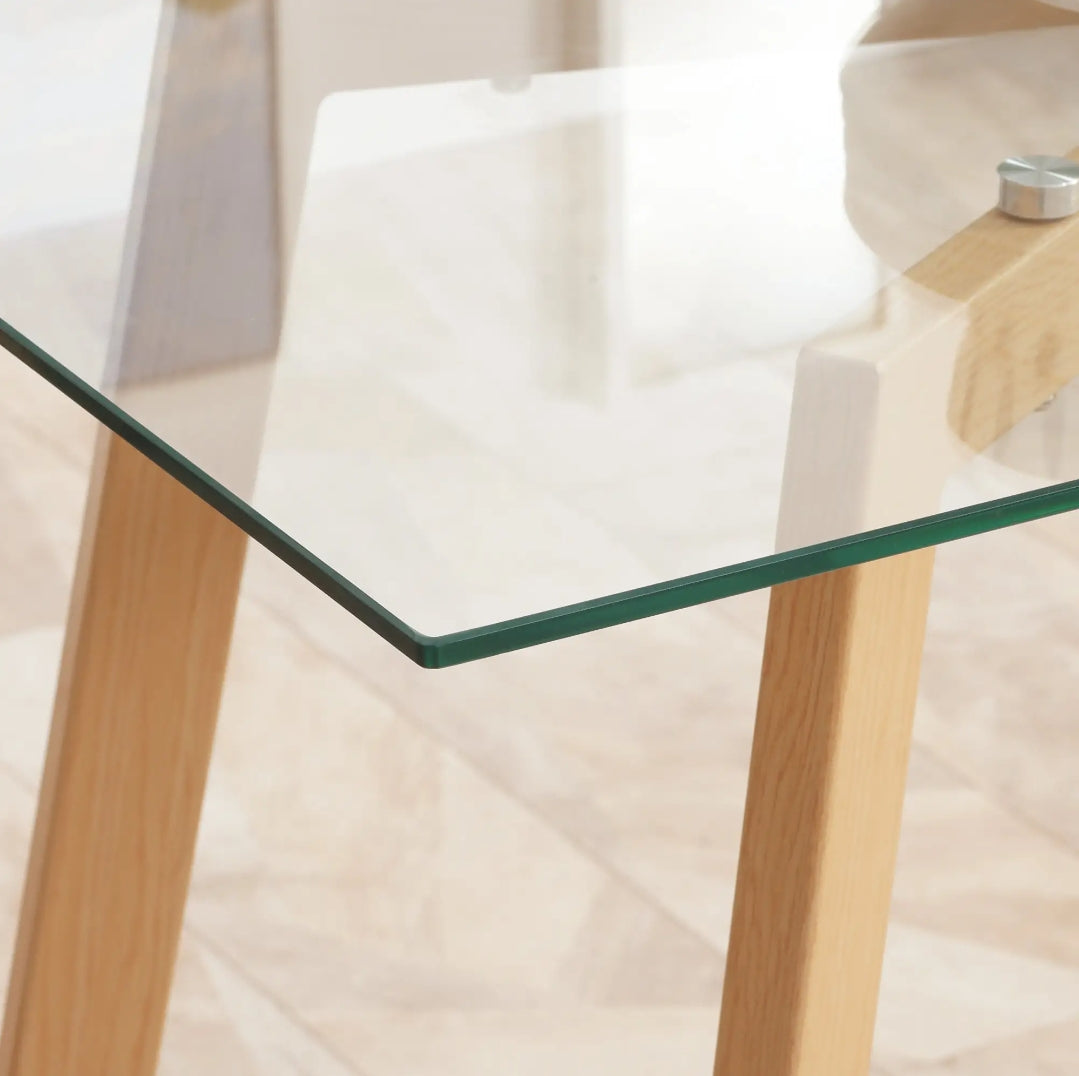 Mesa de Comedor de Cristal Templado 120 cm para 4 Personas | MooM Decó