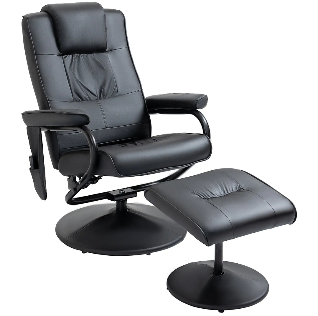 Sillón Relax de Masaje Reclinable Giratorio 360° con Reposapiés Varios Colores | MooM Decó