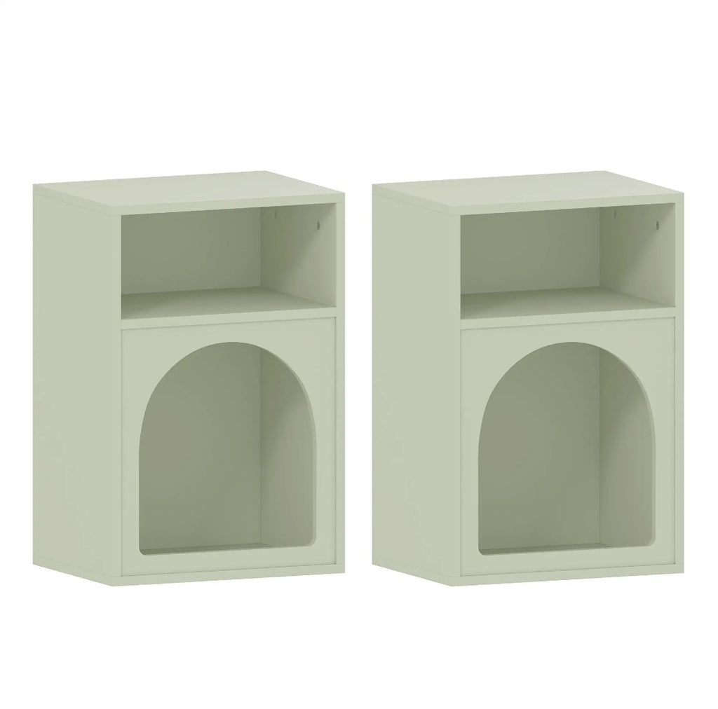 Pack 2 Mesitas de Noche Verde Claro con Arco | MooM Decó