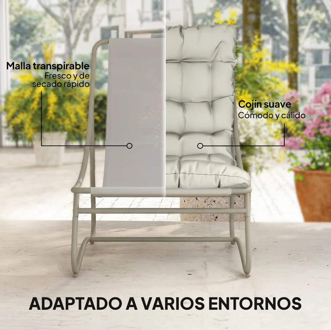 Conjunto Bistró de Jardín con 2 Sillas Lounge y Mesa | MooM Decó