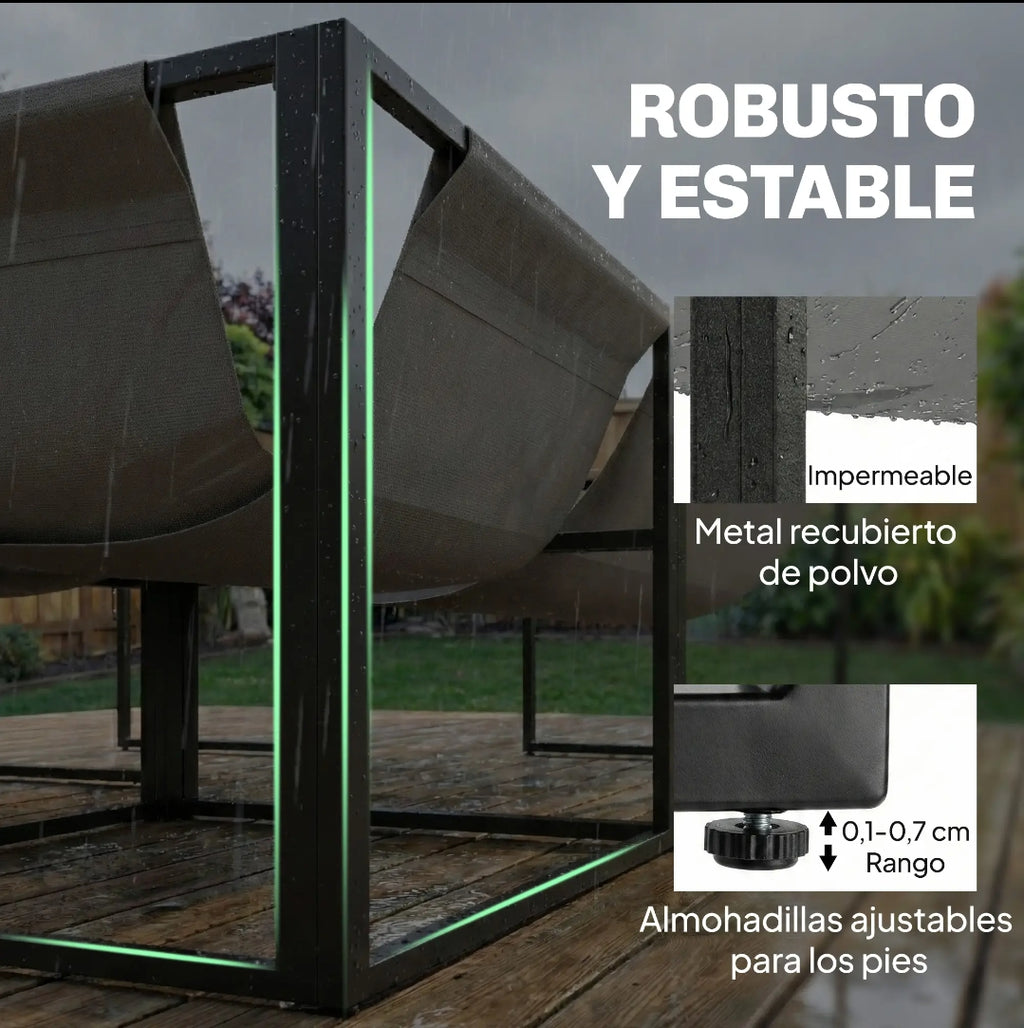 Conjunto de Jardín Esquinero 4 Piezas para 5 Personas con Cojines y Mesa de Cristal Templado