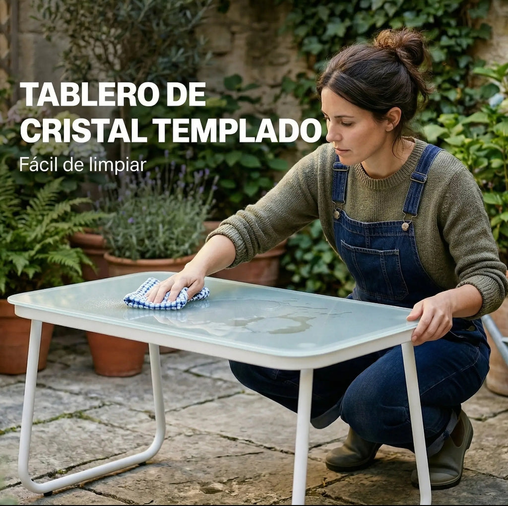 Conjunto de Jardín Exterior 4 Piezas con Sofá, 2 Sillones y Mesa | MooM Decó
