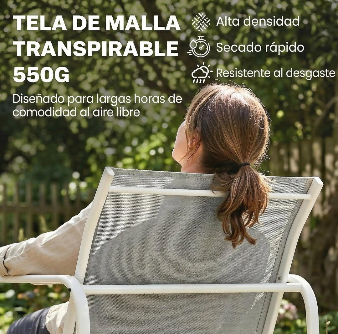 Conjunto de Jardín Exterior 4 Piezas con Sofá, 2 Sillones y Mesa | MooM Decó