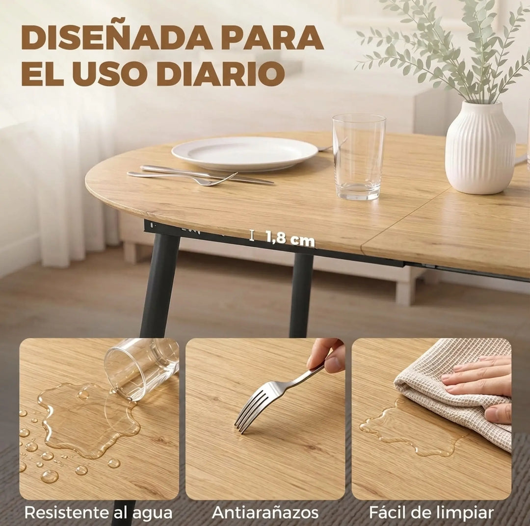 Mesa de Comedor Extensible Ovalada 120-160 cm Roble | MooM Decó