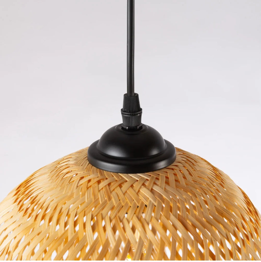 Lámpara Colgante Albacete de Ratán Natural Ø31 cm – Estilo Boho Mediterráneo | MooM Decó