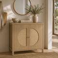 Aparador de Ratán Natural con 2 Puertas y Estante Ajustable 75 cm | MooM Decó