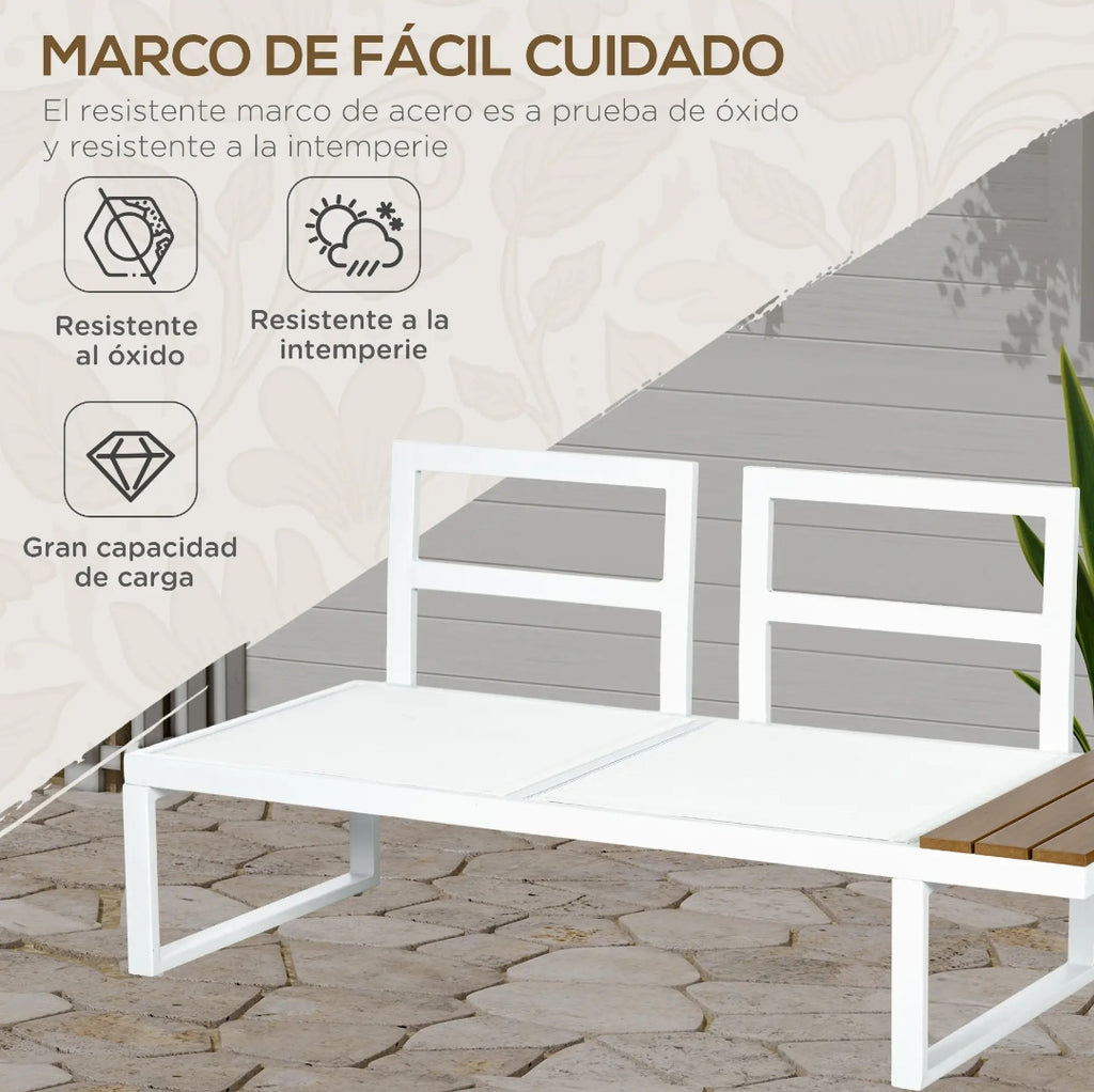 Sofa rinconera exterior Modular 4 Piezas con Sofá Reclinable y Mesa | MooM Decó