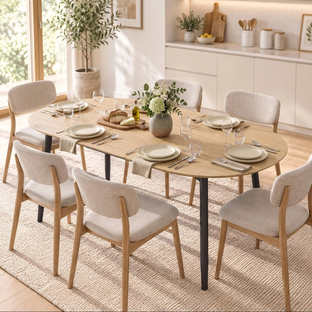 Mesa de Comedor Extensible Ovalada 120-160 cm Roble | MooM Decó