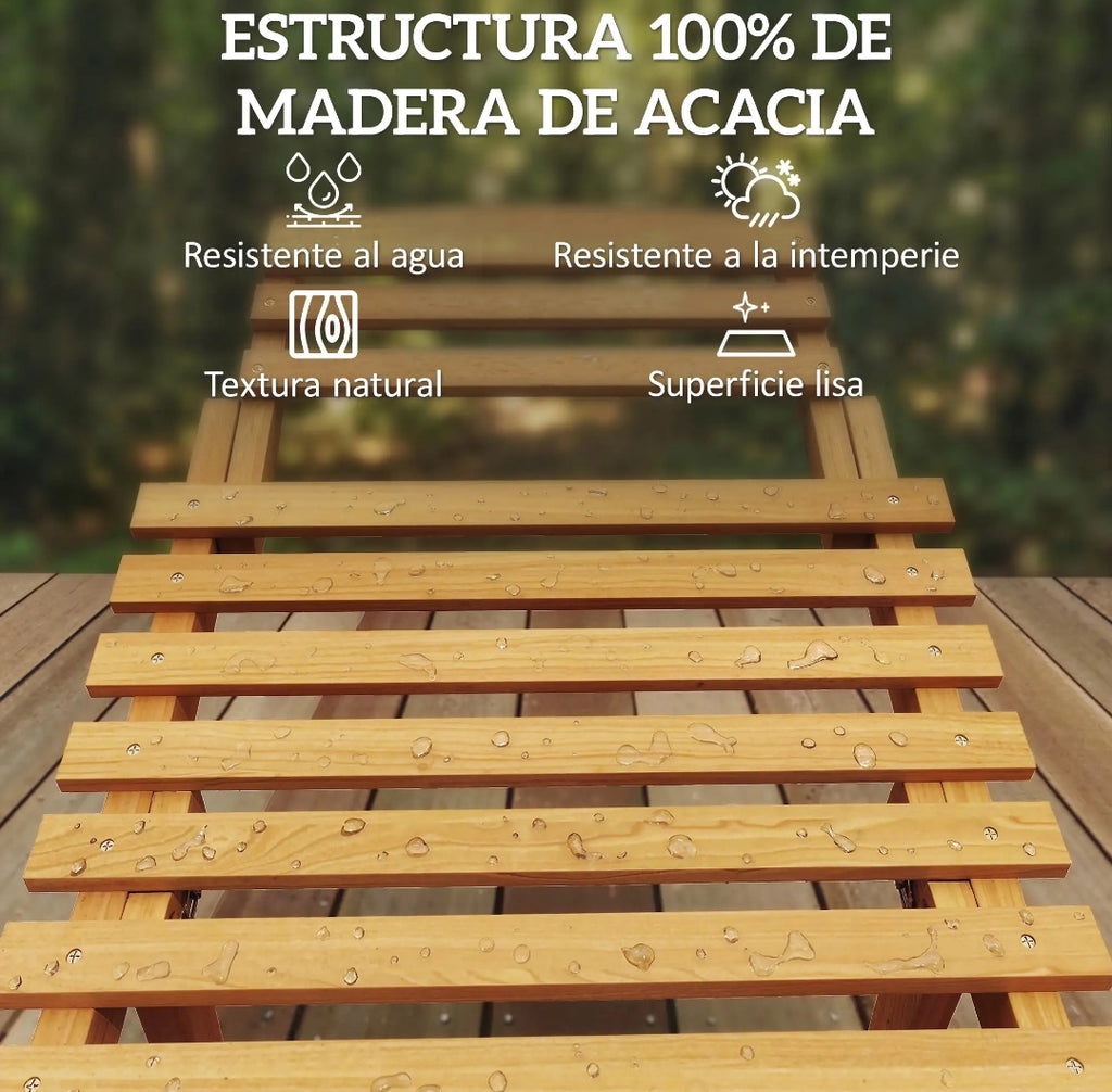 Tumbona ergonómica madera Acacia plegable