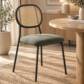 Pack 2 Sillas de Comedor Ratán y Verde Estilo Boho | MooM Decó