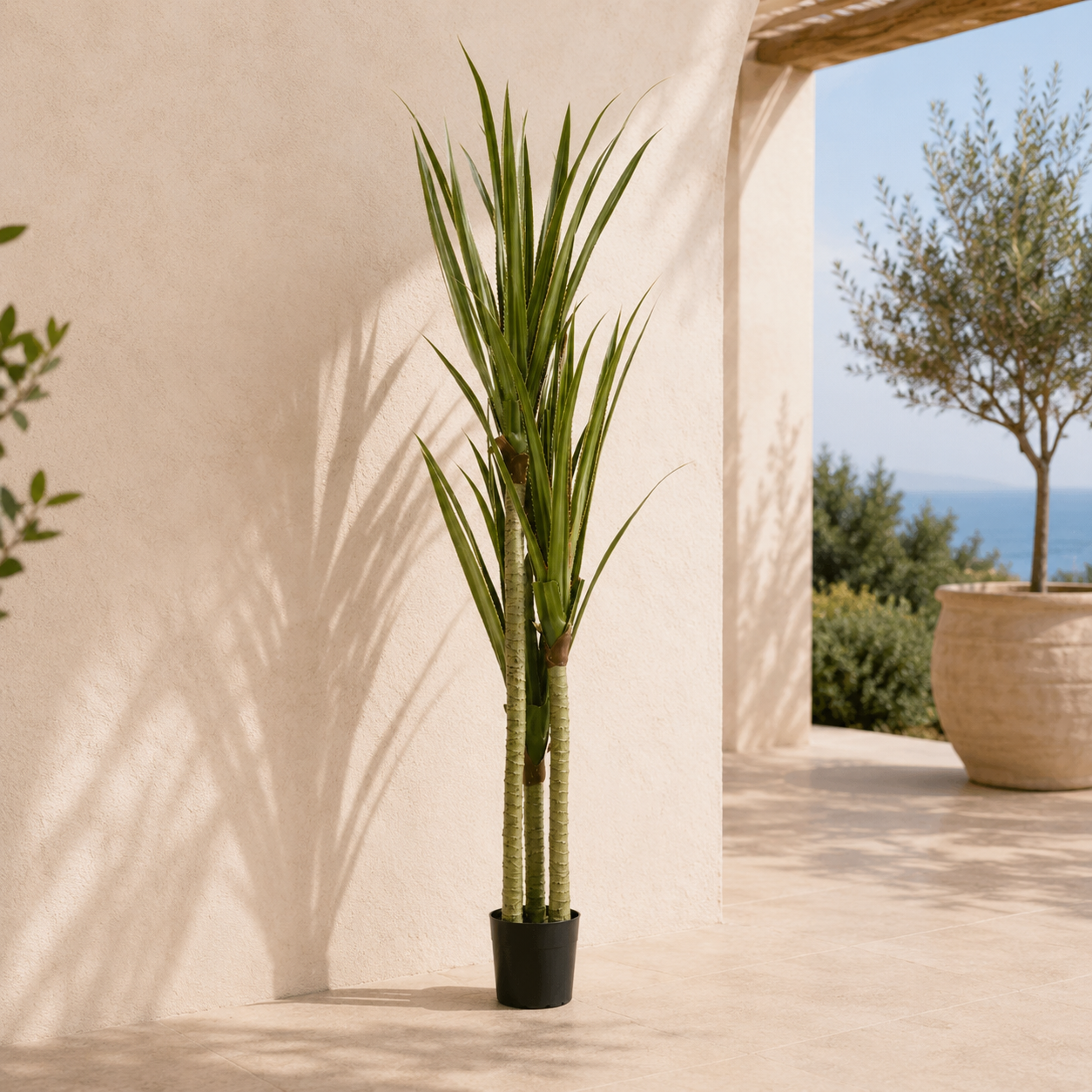 Yuca Artificial Realista 190 cm con Maceta Incluida | Planta Decorativa Grande