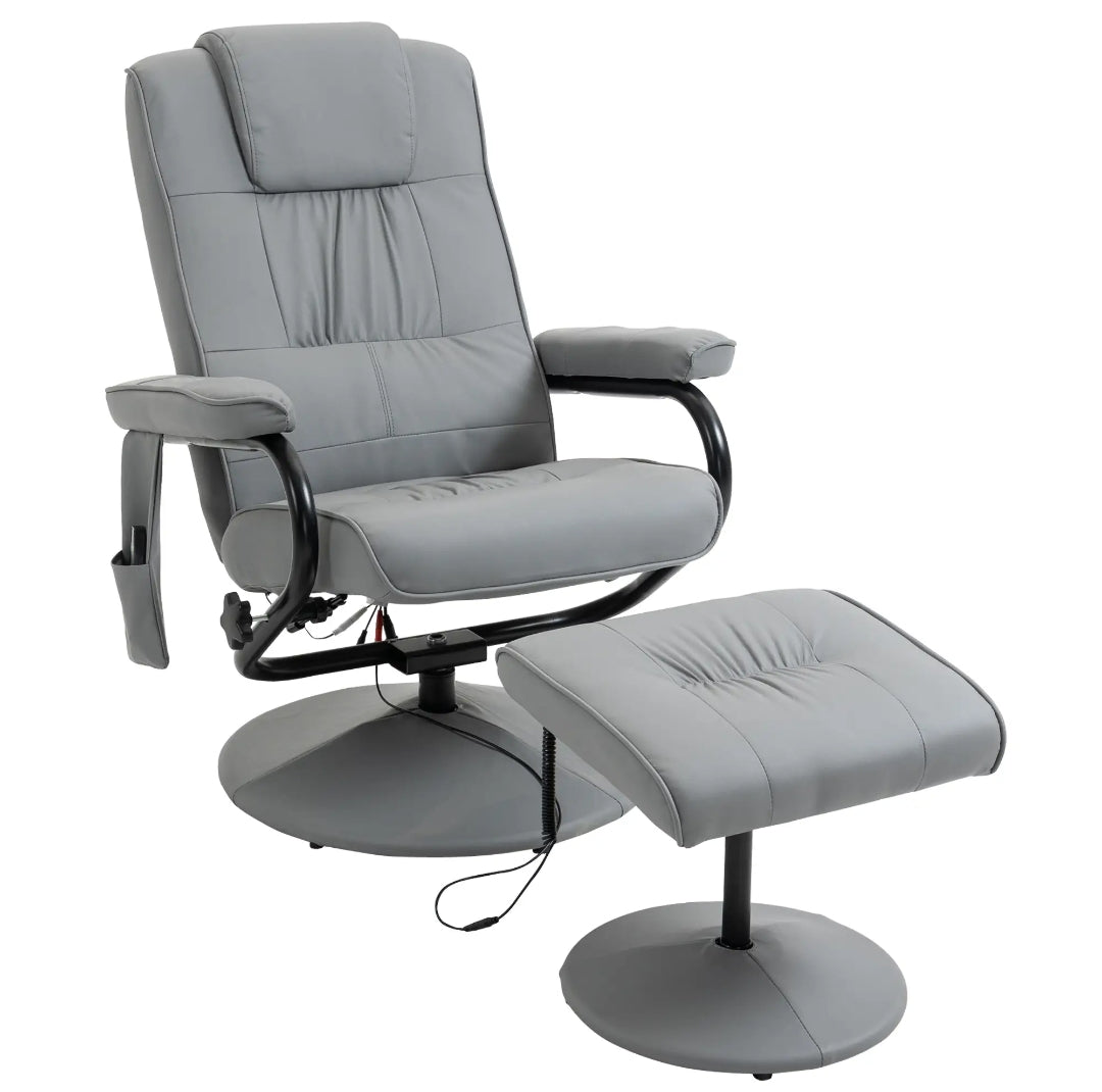 Sillón Relax de Masaje Reclinable Giratorio 360° con Reposapiés Varios Colores | MooM Decó