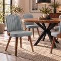 Pack 2 Sillas de Comedor Gris con Patas de Nogal | MooM Decó
