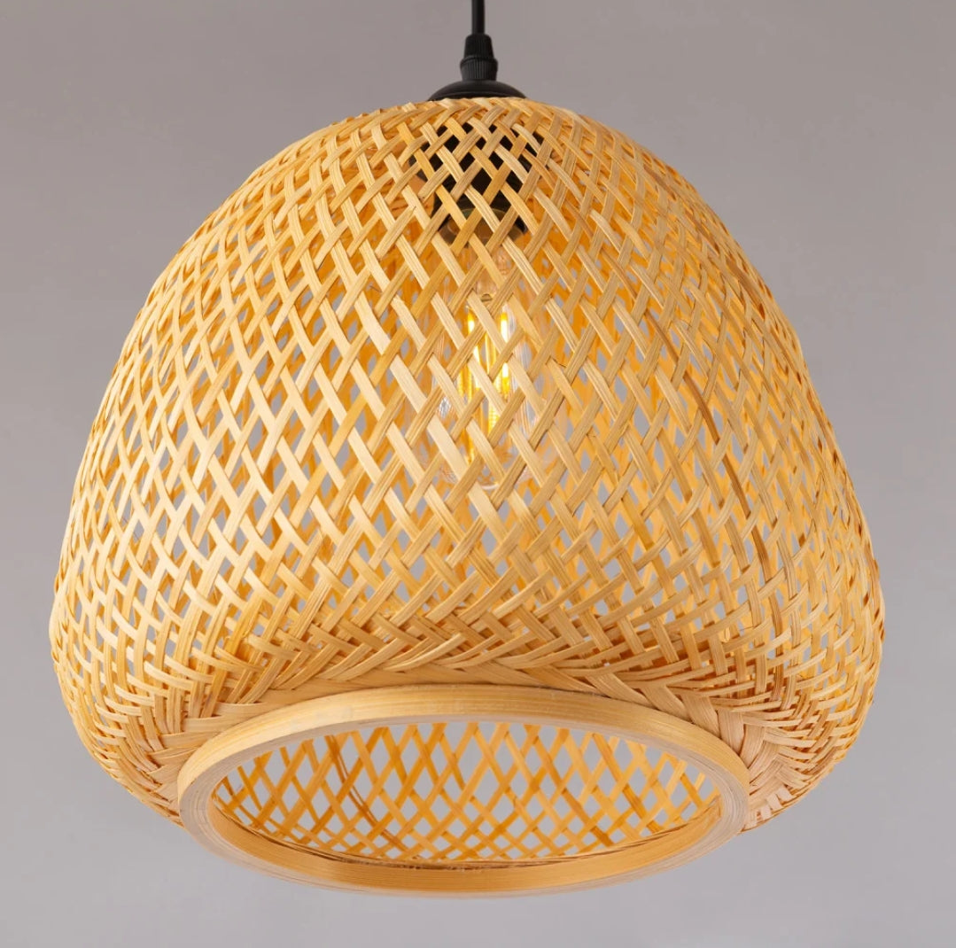 Lámpara Colgante Albacete de Ratán Natural Ø31 cm – Estilo Boho Mediterráneo | MooM Decó