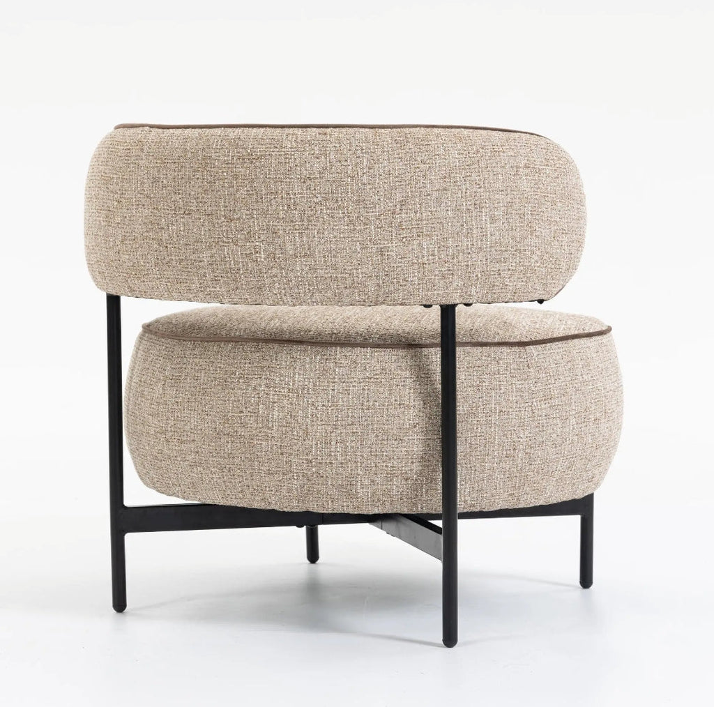 Butaca Giratoria 360° Beige Efecto Lino | MooM Decó