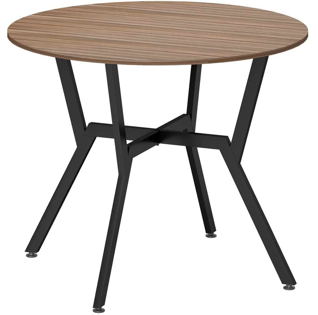 Mesa de Comedor Redonda Ø90 cm Industrial Madera y Acero | MooM Decó