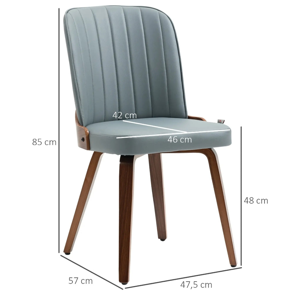 Pack 2 Sillas de Comedor Gris con Patas de Nogal | MooM Decó