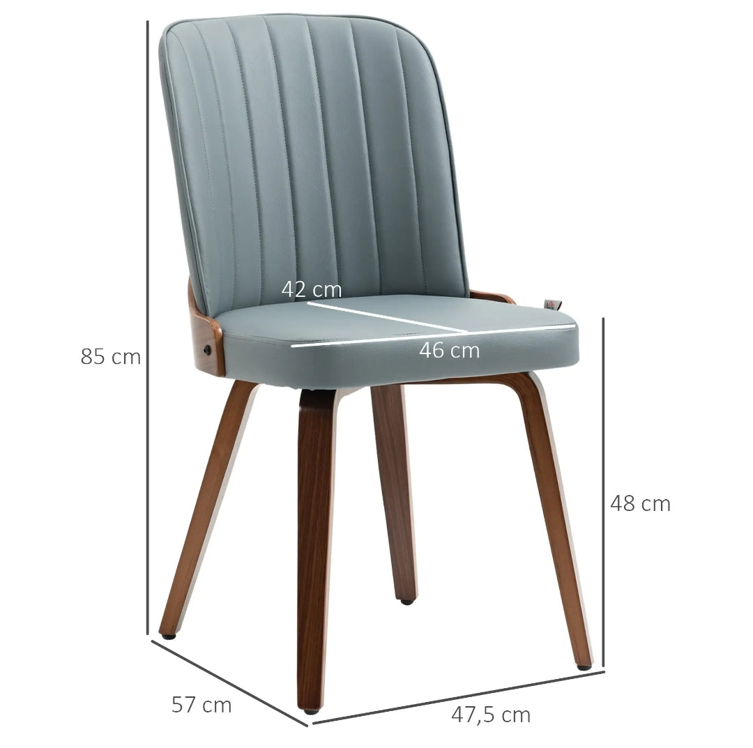 Pack 2 Sillas de Comedor Gris con Patas de Nogal | MooM Decó