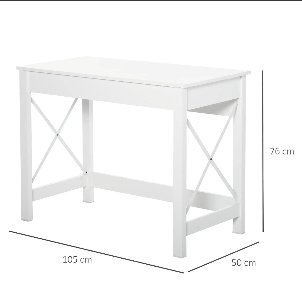 Escritorio Moderno Blanco 105 cm con Estructura Metálica | MooM Decó