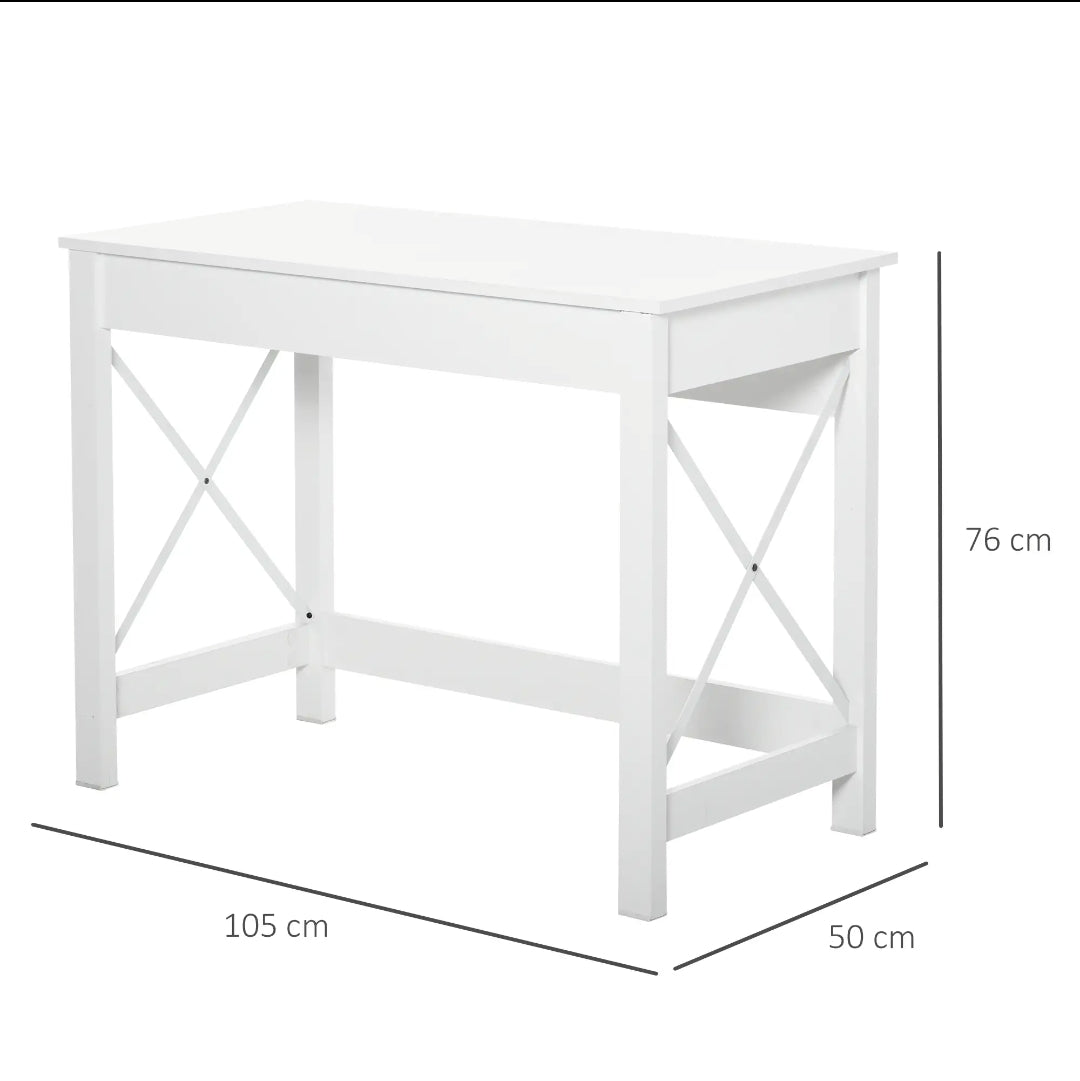 Escritorio Moderno Blanco 105 cm con Estructura Metálica | MooM Decó
