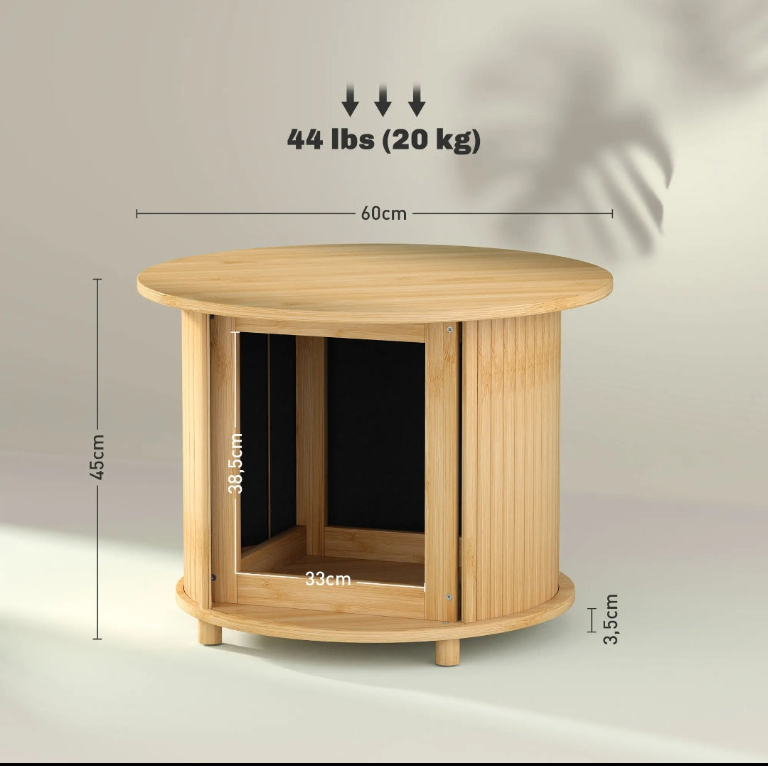 Mesa de Centro Redonda de Bambú Ø60 cm con Almacenaje | MooM Decó