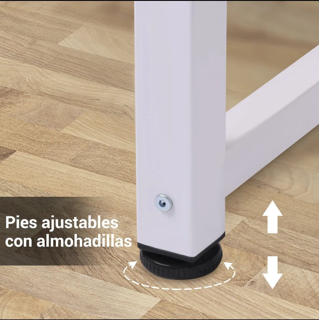 Escritorio Blanco 120x60 cm con Patas Ajustables | MooM Decó