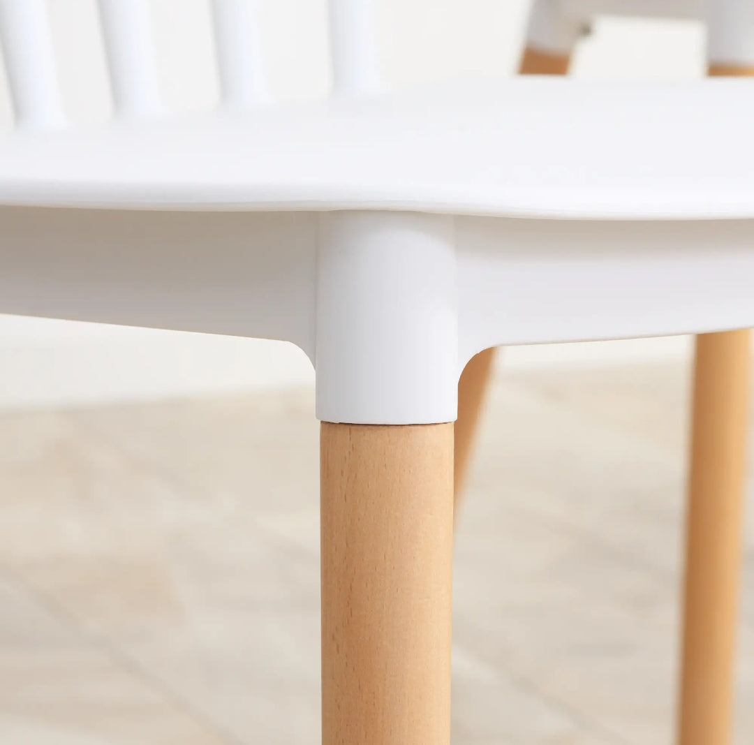 Pack 4 Sillas de Comedor Nórdicas Blancas y Madera | MooM Decó