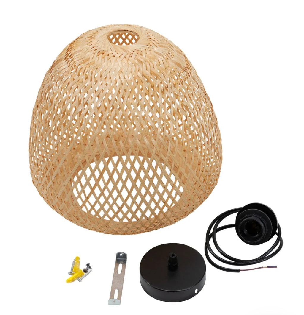 Lámpara Colgante Albacete de Ratán Natural Ø31 cm – Estilo Boho Mediterráneo | MooM Decó