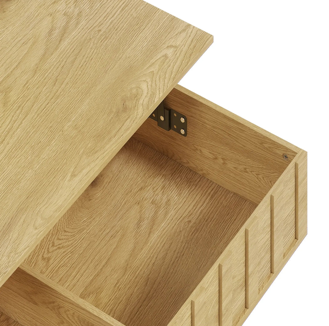 Mesa de Centro Elevable 110 cm Roble Acanalada | MooM Decó