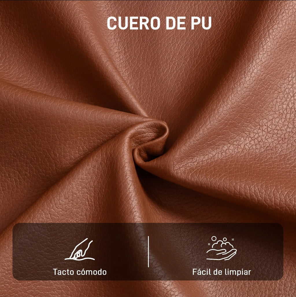 Butaca Giratoria 360° Tapizada en PU Marrón | Sillón de Lectura | MooM Decó