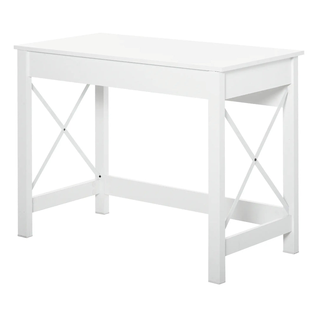 Escritorio Moderno Blanco 105 cm con Estructura Metálica | MooM Decó