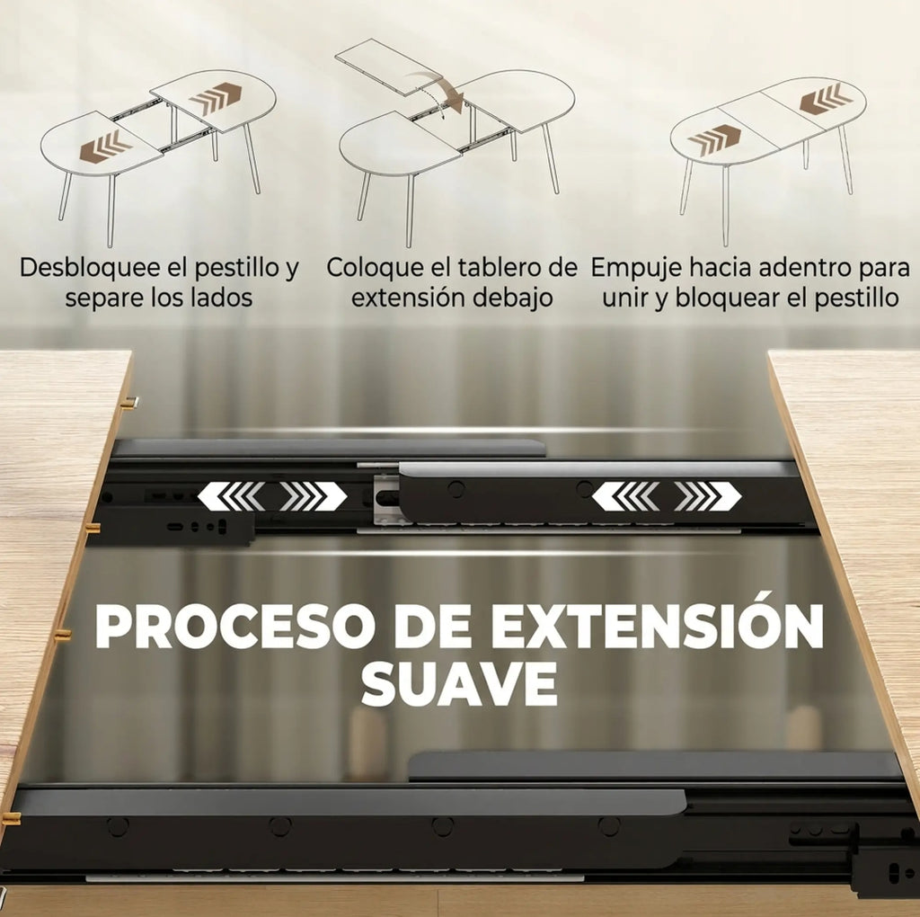Mesa de Comedor Extensible Ovalada 120-160 cm Roble | MooM Decó