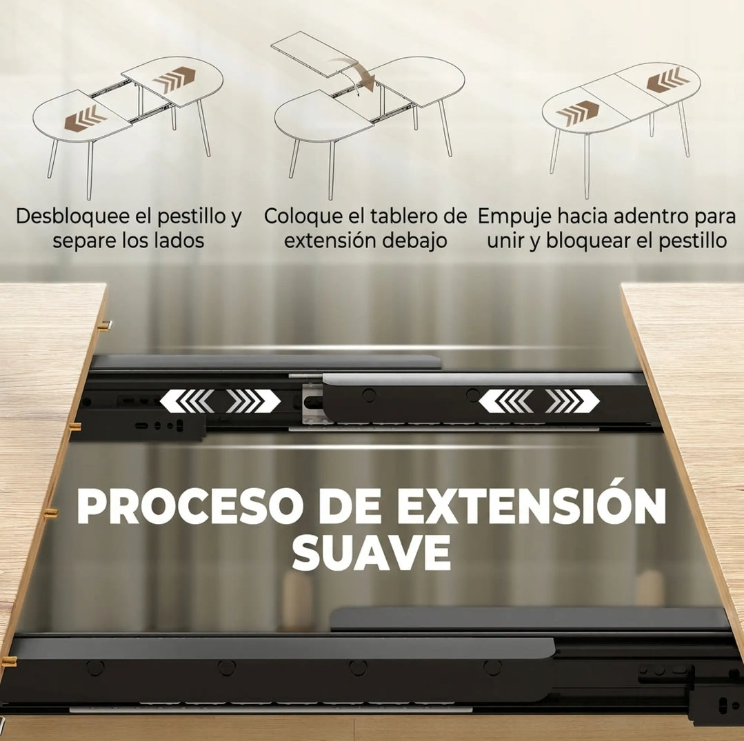Mesa de Comedor Extensible Ovalada 120-160 cm Roble | MooM Decó