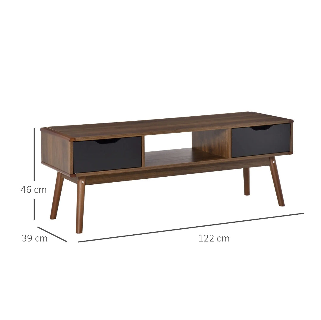Mueble TV 122 cm con 2 Cajones y Compartimento Abierto | MooM Decó