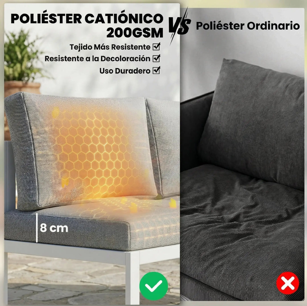 Conjunto de Jardín Modular para 6 Personas con Mesa WPC | MooM Decó
