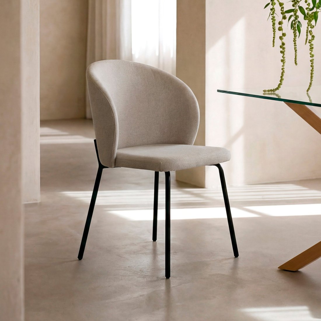 Pack de Sillas de Comedor Tapizadas Beige | MooM Decó