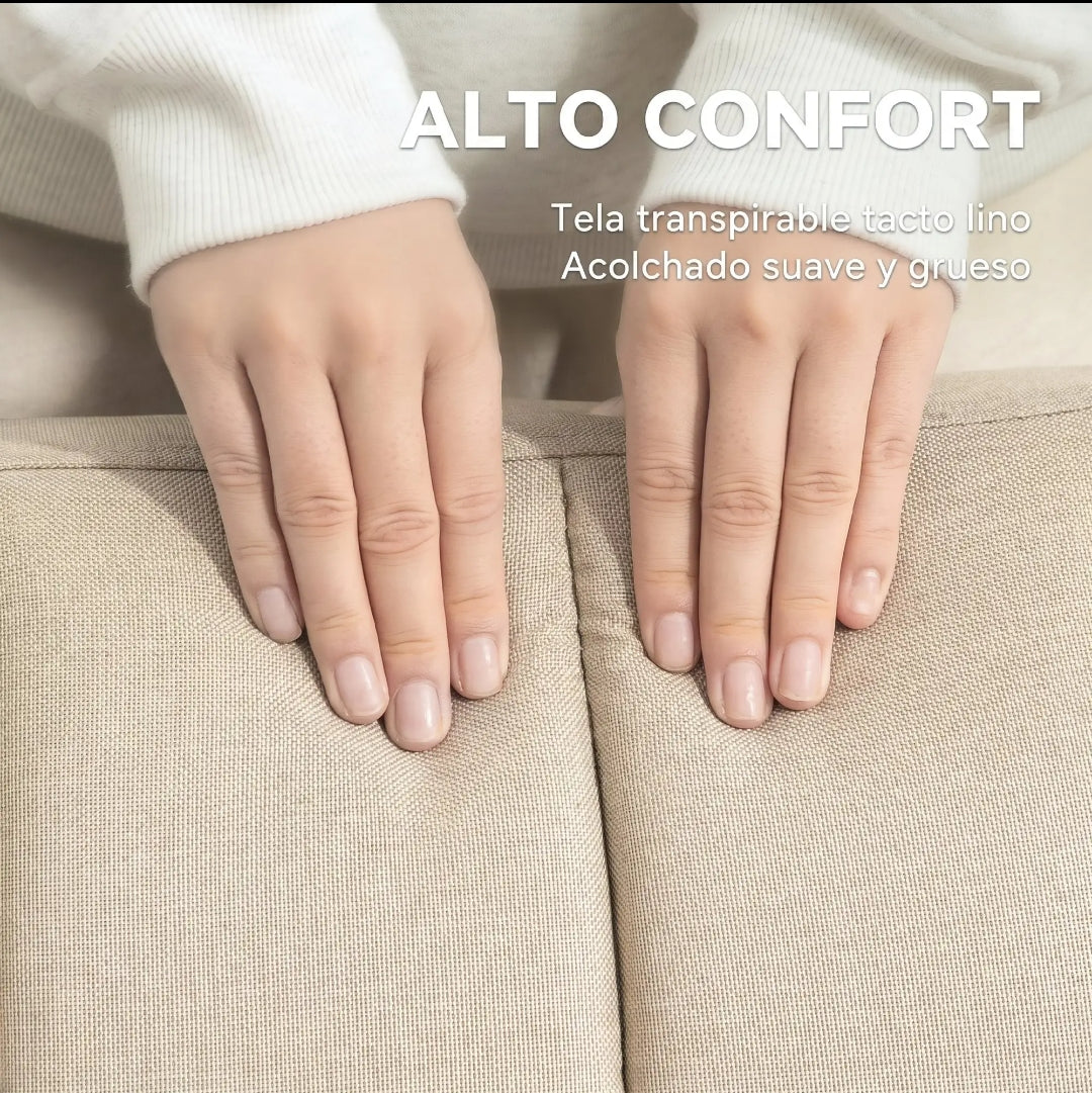Sofá Cama Convertible de 3 Plazas con Respaldos Reclinables múltiposición y Patas de Madera Estilo Nórdico