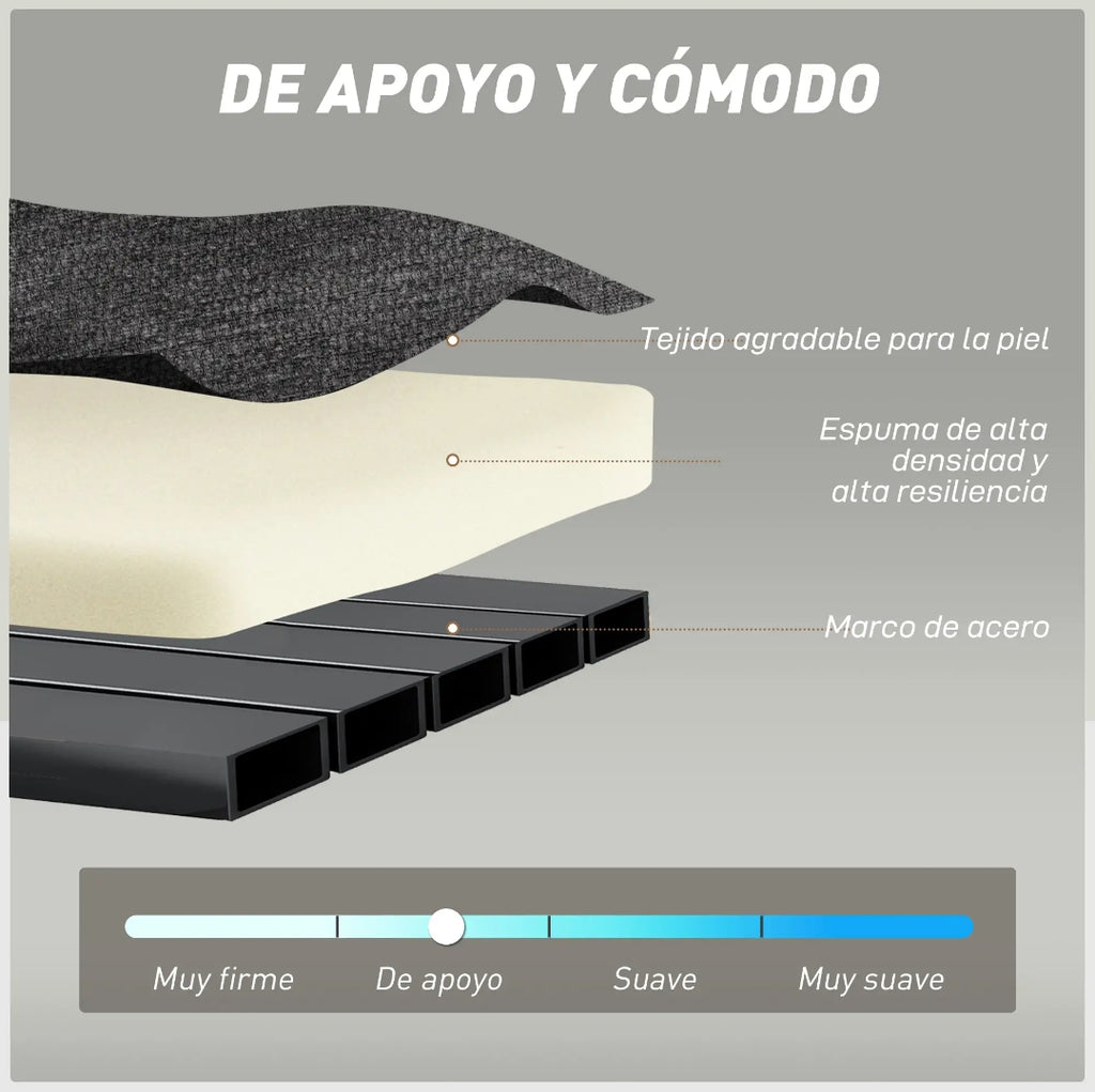 Sofá Cama de 2 Plazas en Chenilla Gris Oscuro | MooM Decó