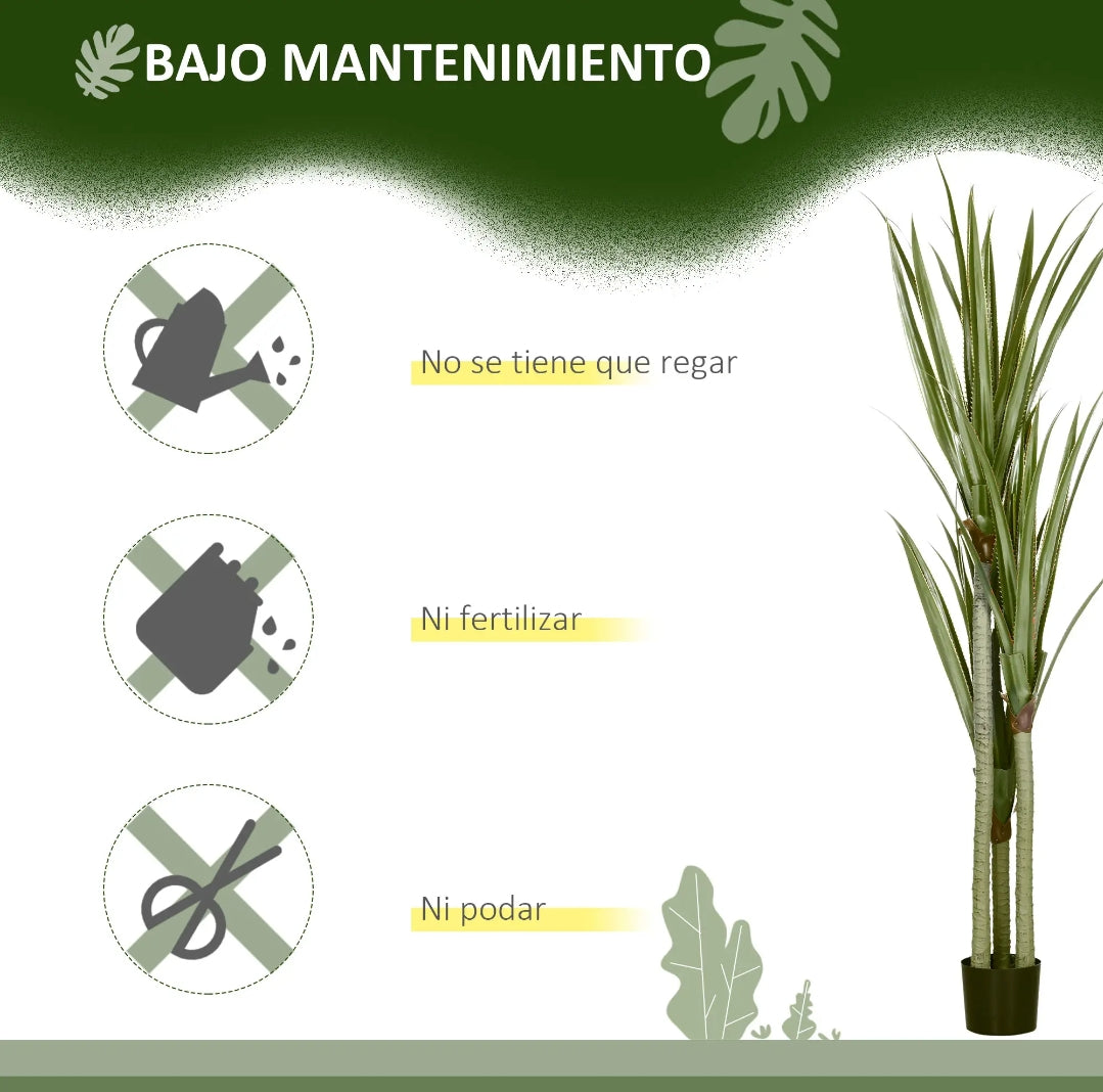 Yuca Artificial Realista 190 cm con Maceta Incluida | Planta Decorativa Grande