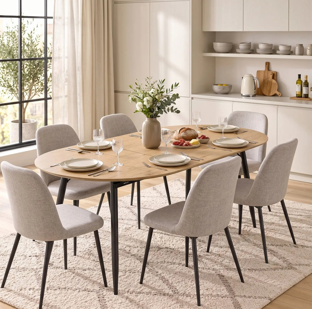 Mesa de Comedor Extensible Ovalada 120-160 cm Roble | MooM Decó