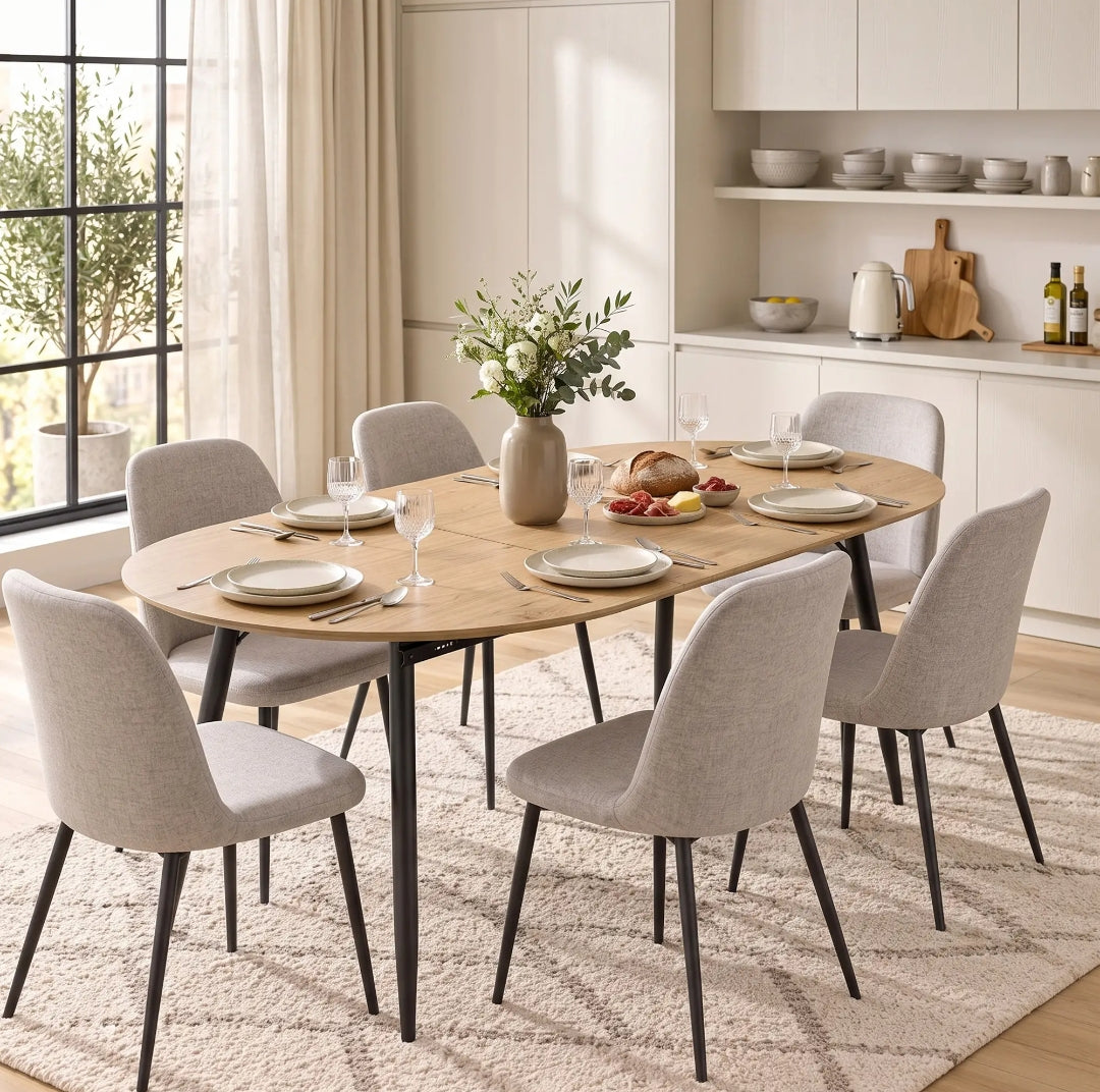Mesa de Comedor Extensible Ovalada 120-160 cm Roble | MooM Decó