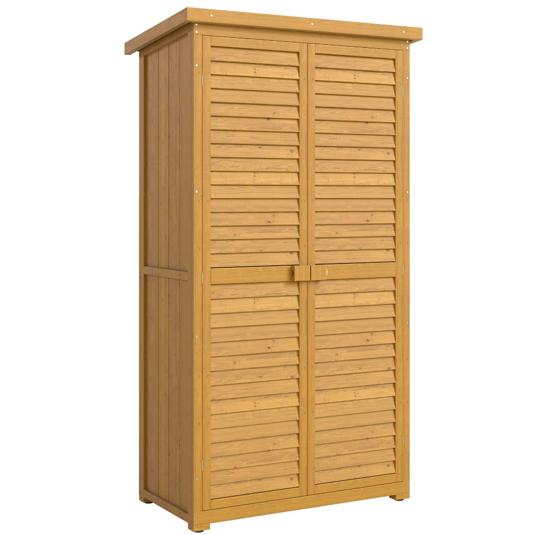 Armario Exterior de Madera para Jardín con Estantes 160 cm | MooM Decó
