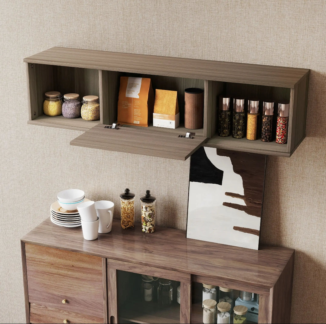 Mueble TV Colgante 120 cm Efecto Madera Marrón | MooM Decó