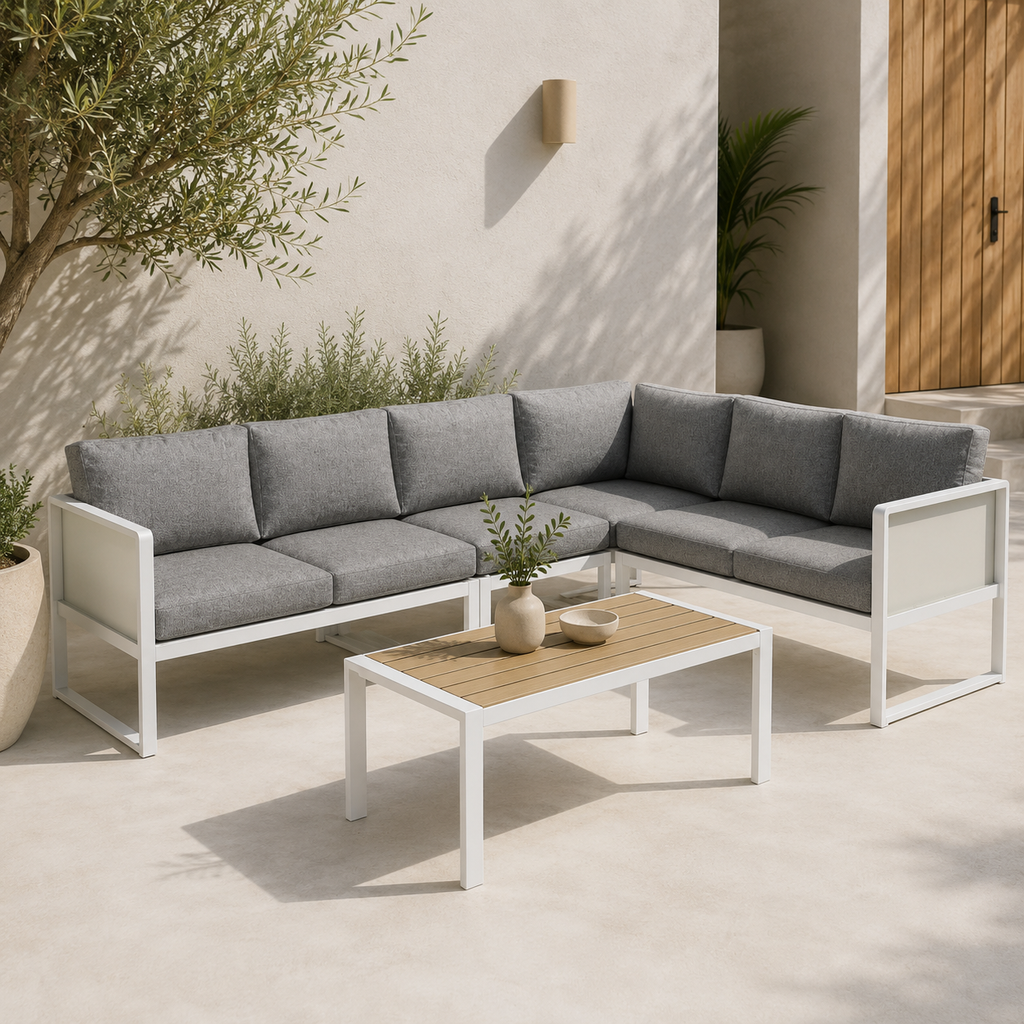 Conjunto de Jardín Modular para 6 Personas con Mesa WPC | MooM Decó