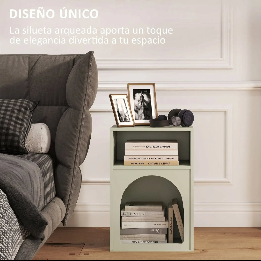 Pack 2 Mesitas de Noche Verde Claro con Arco | MooM Decó