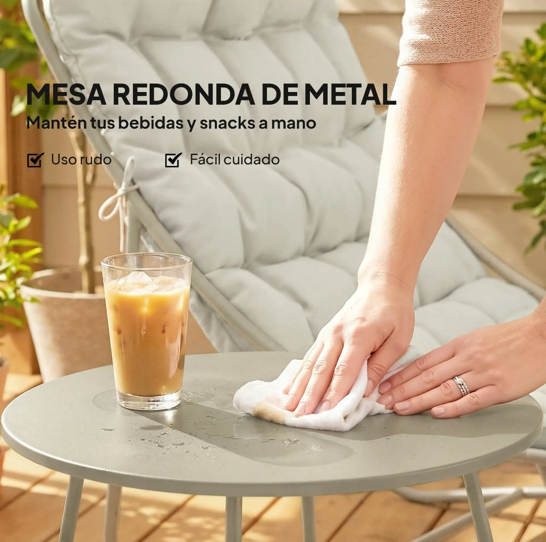 Conjunto Bistró de Jardín con 2 Sillas Lounge y Mesa | MooM Decó
